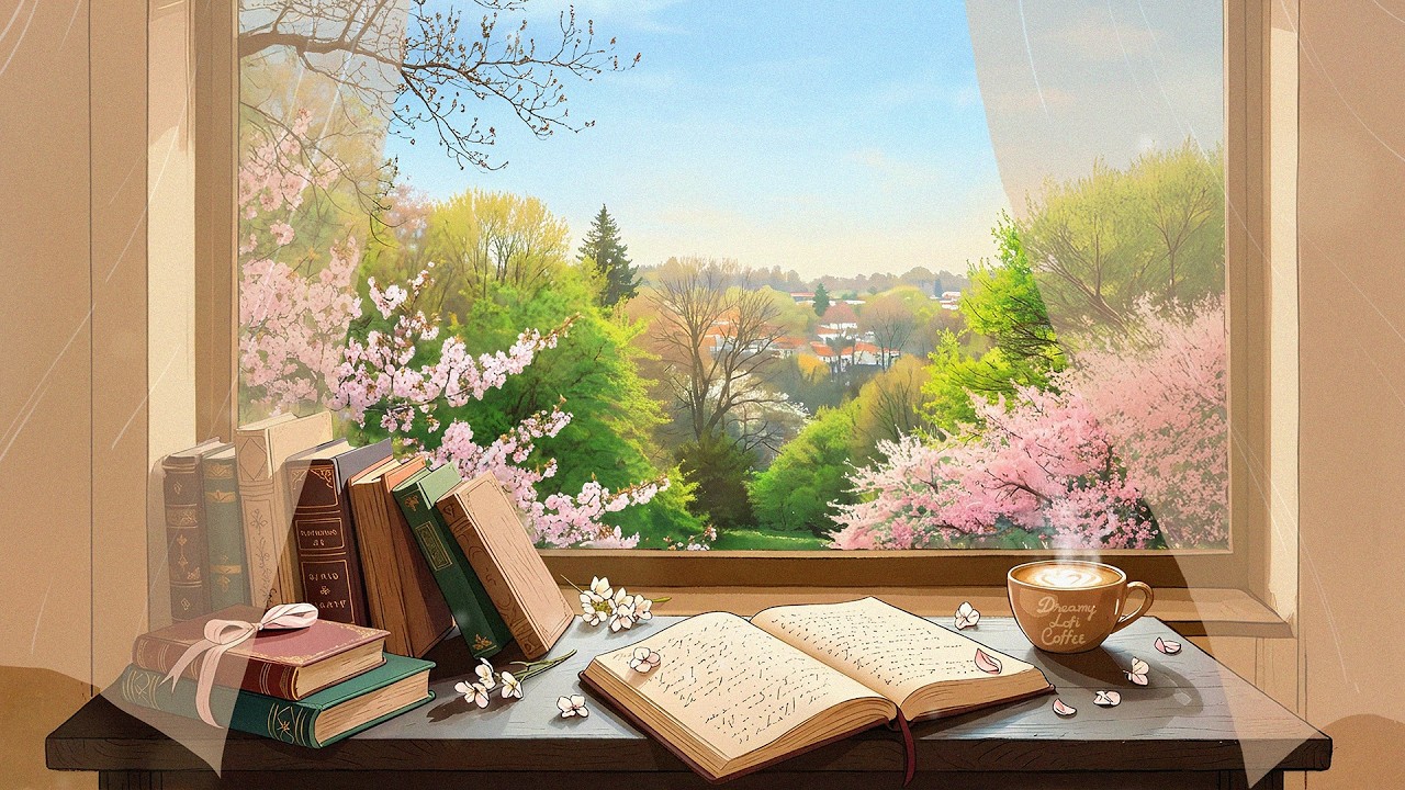 Peaceful Morning Coffee ☕🌸 Spring Window Study Ambience | Lofi for Work, Study & Chill