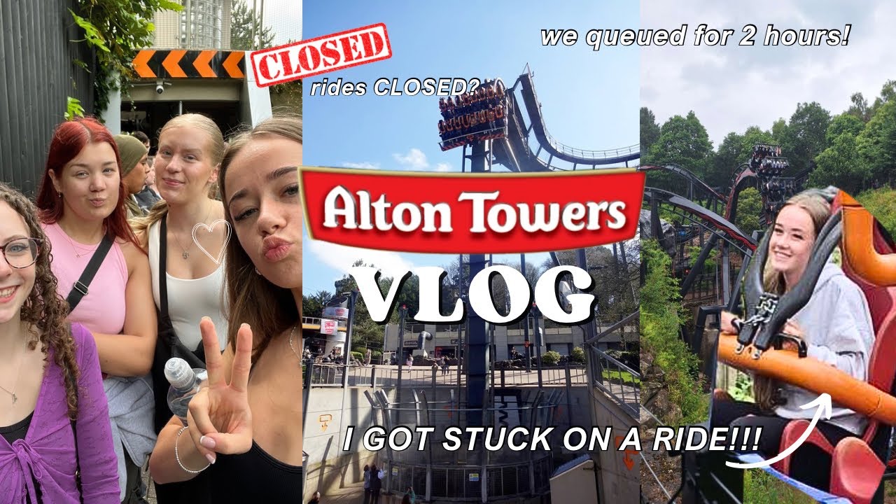 i got stuck on a rollercoaster- ALTON TOWERS VLOG