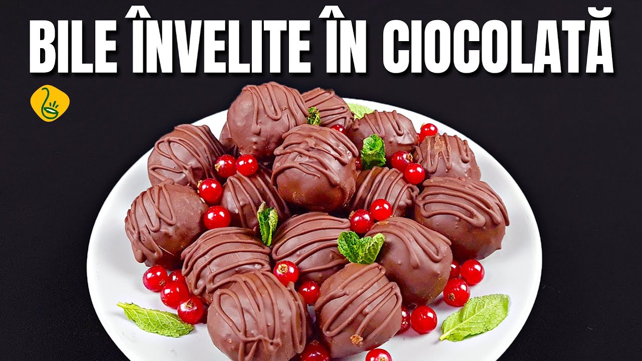 Bilute cu biscuiti si nuca, cu o glazura delicioasa de ciocolata