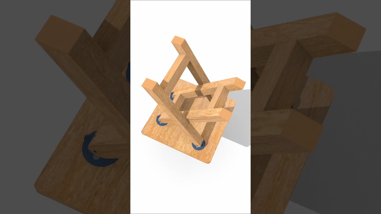 Folding stool construction #shorts #3d #animation #furniture