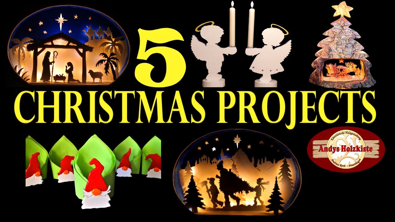 5 Scroll saw Projects for Christmas | DIY | woodworking Christmas decoration