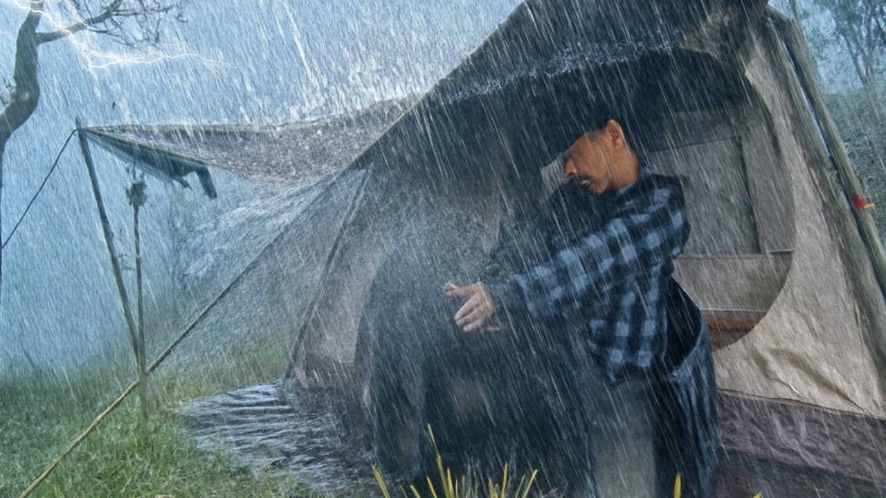 ⛈️ BEYOND MY EXPECTATIONS‼️ VERY HEAVY RAIN CAMPING AND CRAZY THUNDERSTORM 