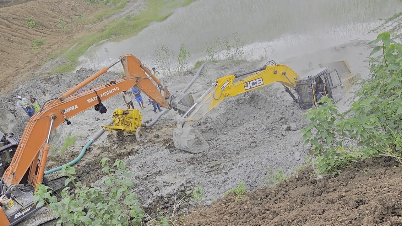 Naya pocketing Dub gaya kichad me 💥 || JCB  New poclain Stuck in Fly Ash Mud 🙌 JCB backhoe loader 