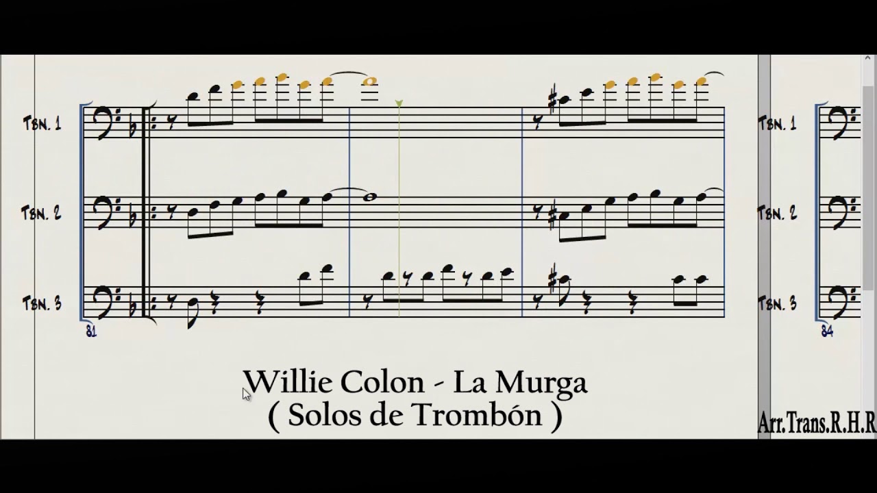 La Murga Salsa ( Pista y Partitura ) Solos de Trombones 3 voces