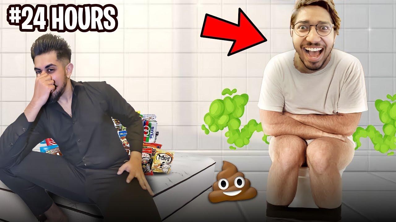 Living In BATHROOM 🚽 for 24 HOURS 😷