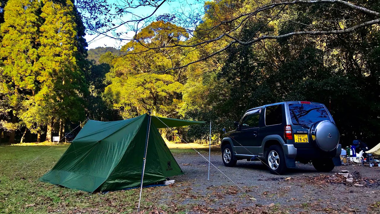 パジェロミニで行く　男2人キャンプ鉄板で肉を焼こう～！