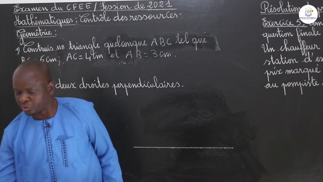 Exercices - CM2 - Mathématiques : Contrôle des ressources ( Correction CFEE 2021) / Suite 4