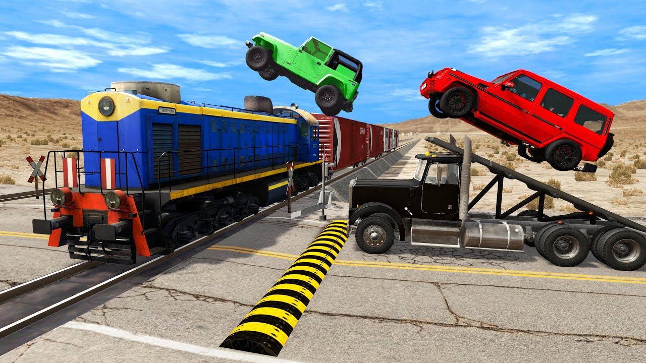 Train Close Calls & Near-Miss Accidents | BeamNG.drive #2
