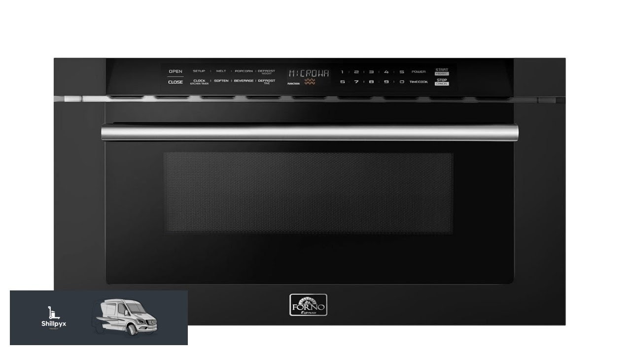 FORNO 24 Inch 1000 Watts Black Microwave Drawer 1.2 cu.ft.