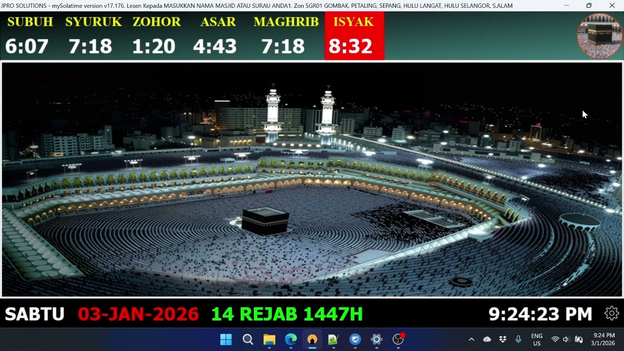 KEMASKINI WAKTU SOLAT 2026