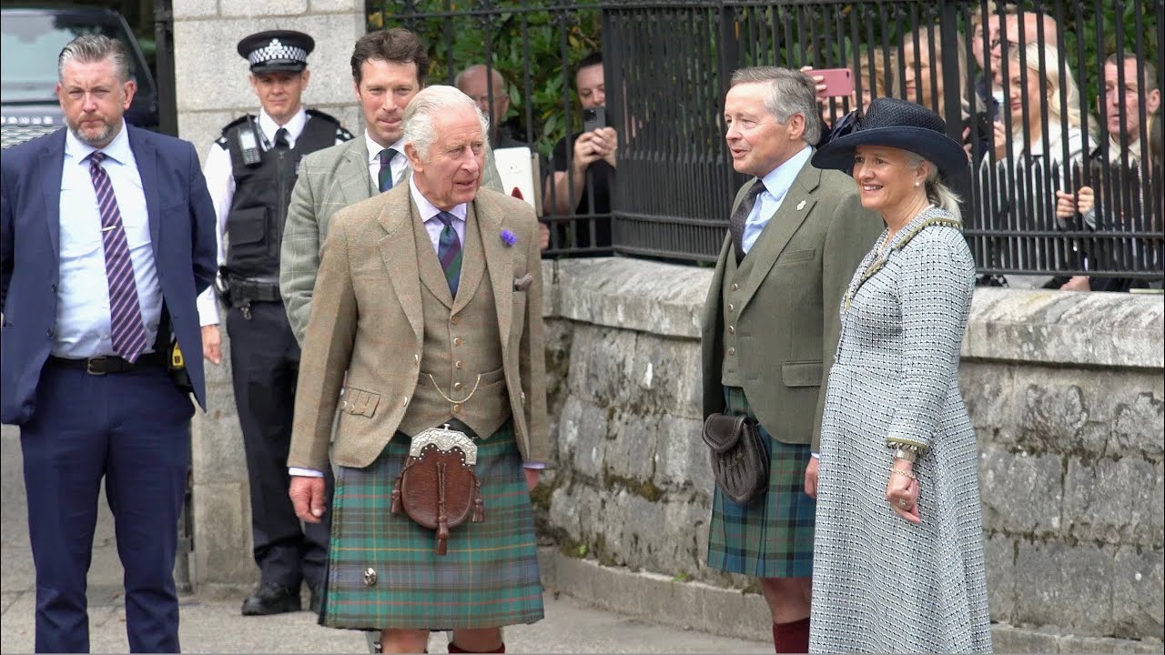 King Charles III welcomed to Balmoral in Scotland by Royal Guard of honour and pony 21st August 2023