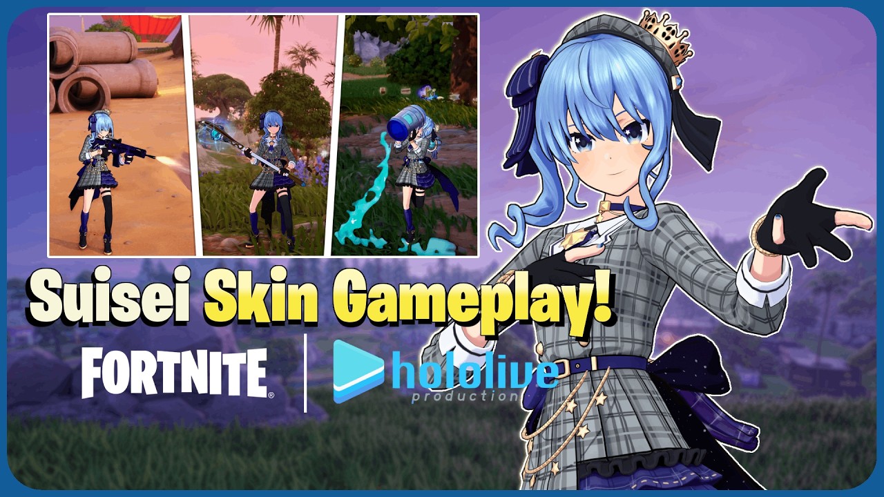 Hoshimachi Suisei Fortnite Skin Gameplay! | Fortnite x Hololive