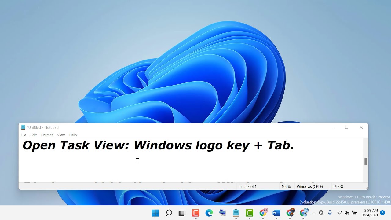 how to open task view with keyboard