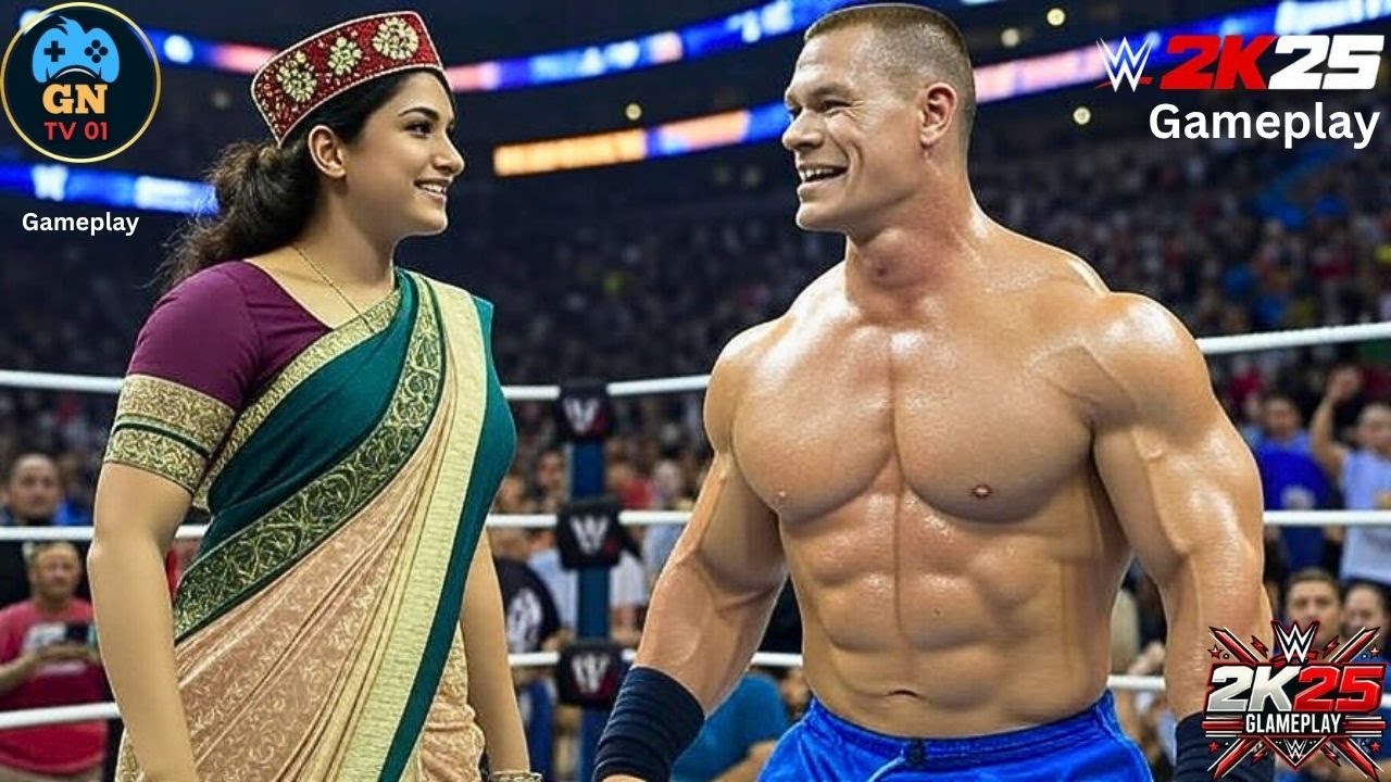WWE 2K25 -Indian Diva Chinki vs. John Cena - Intergender Match Gameplay | August 10 , 2025