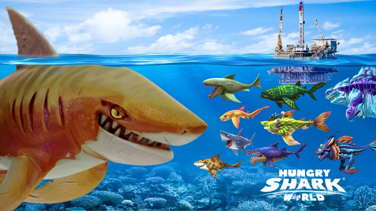 BIG TIGER SHARK EAT ALL SHARK HUNGRY SHARK WORLD - BIG SHARK - HUNGRY SHARK WORLD GAMEPLAY