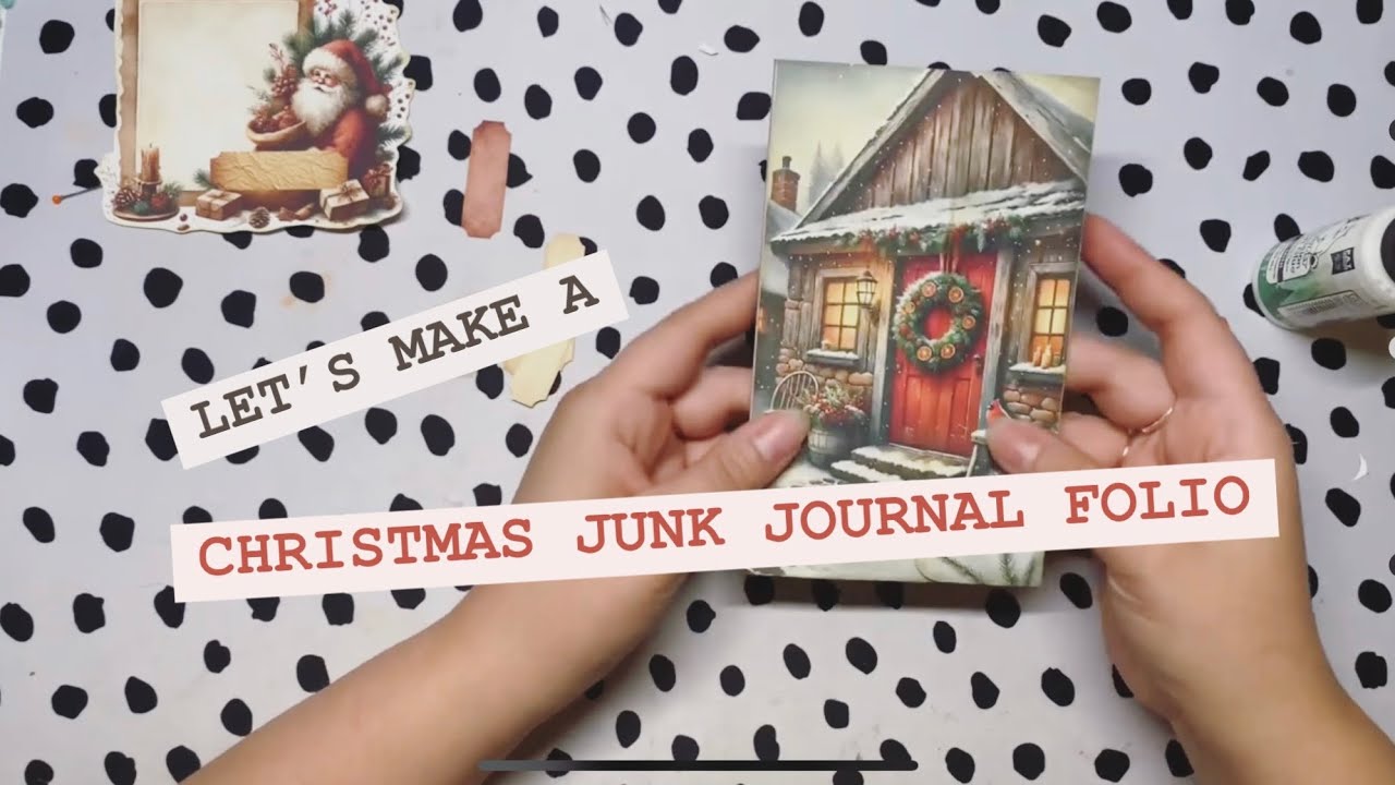 Printable Christmas Junk Journal Folio Tutorial // New on my Creative Fabrica Shop!