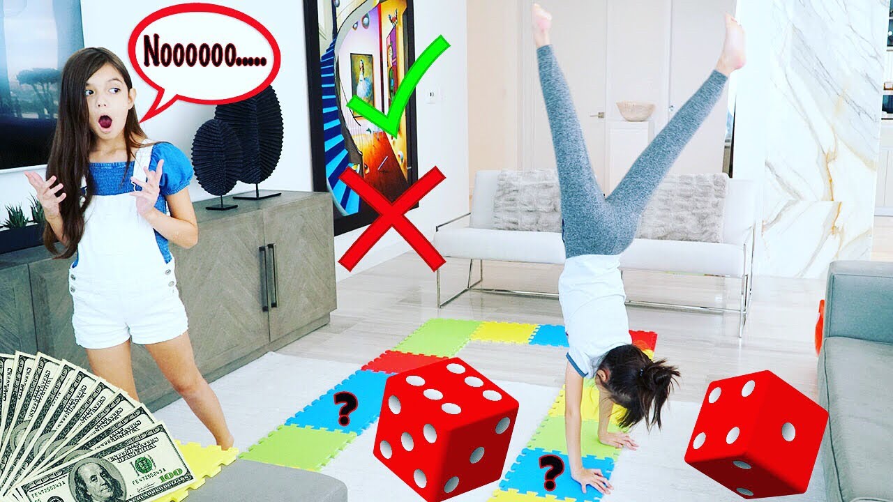 GIANT Board Game Challenge! Double or Nothing! | Emily and Evelyn
