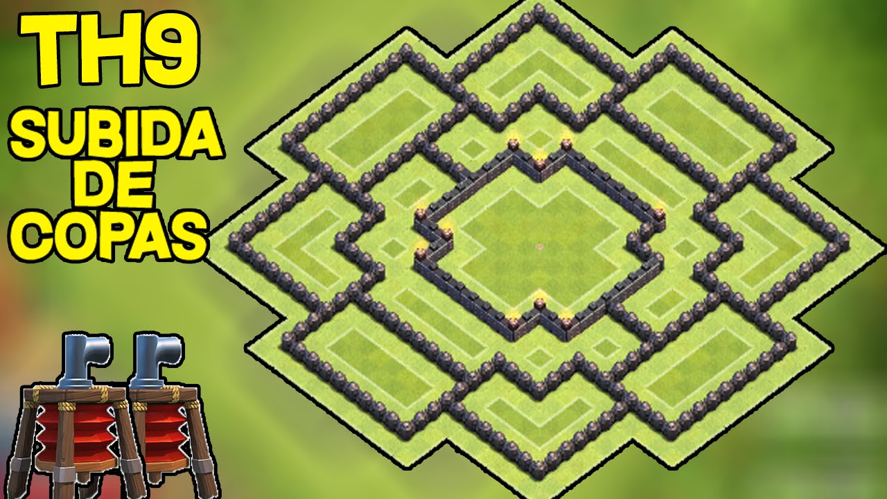 Aldea Subida de Copas + 2 CONTROLADORES AÉREOS | Ayuntamiento 9 | TH9 | Diseño de Aldeas | byGenesys