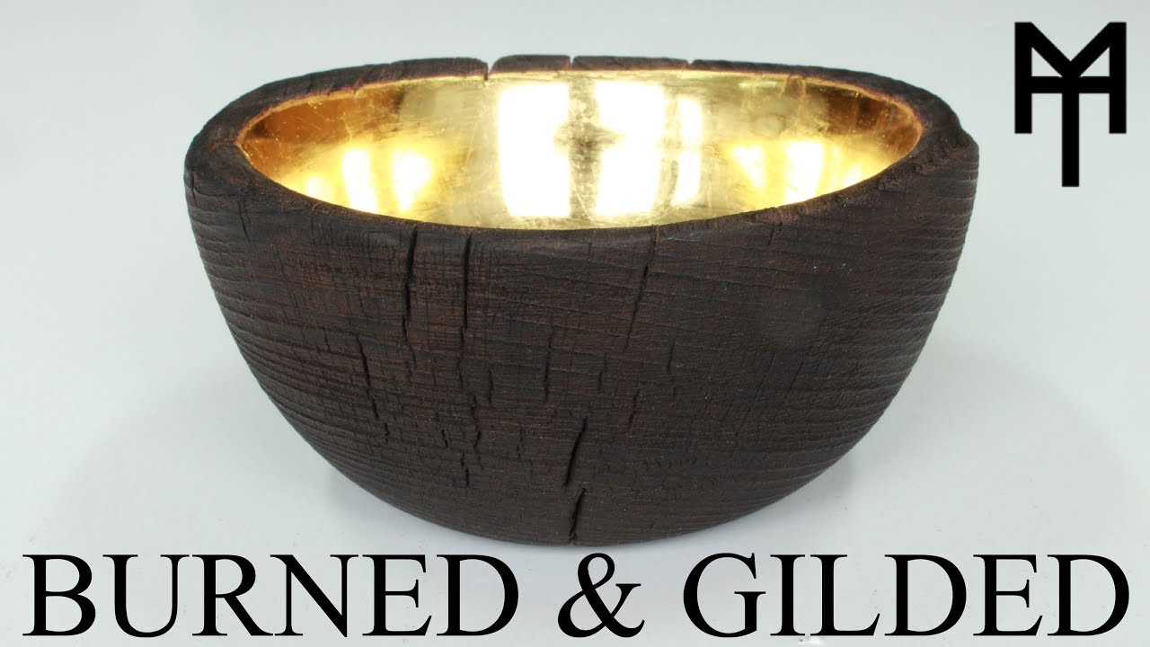 Bowlturning: Shou Sugi Ban and Gilded Finish