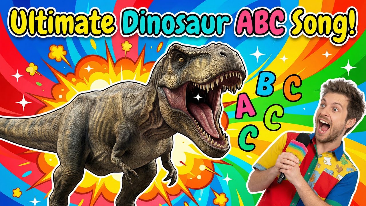 Лучший динозавровый ABC-сонг | Учим названия и действия от A до Z 🦖