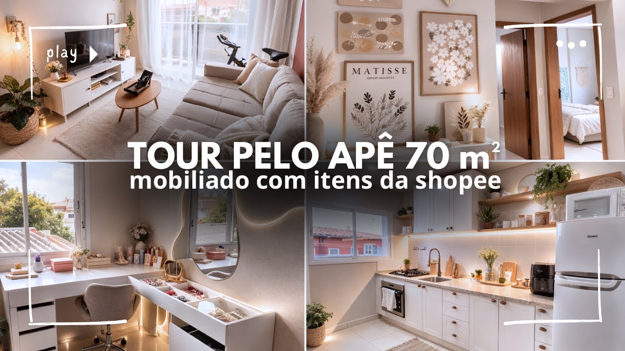 TOUR pelo meu APÊ alugado | MOBILIEI todo com móveis da SHOPEE 