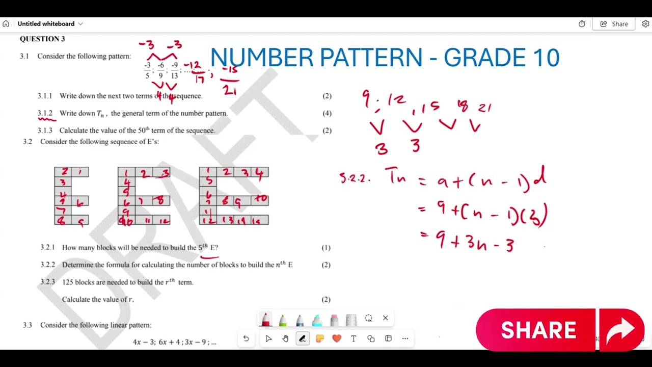 GRADE 10 NUMBER PATTERN| PAST EXAM QUESTION |NOV 2021