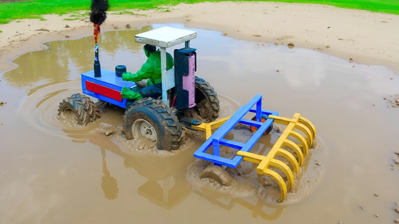 Diy diorama making mini motor water pump science project | Mini Tractor@PwnCreator
