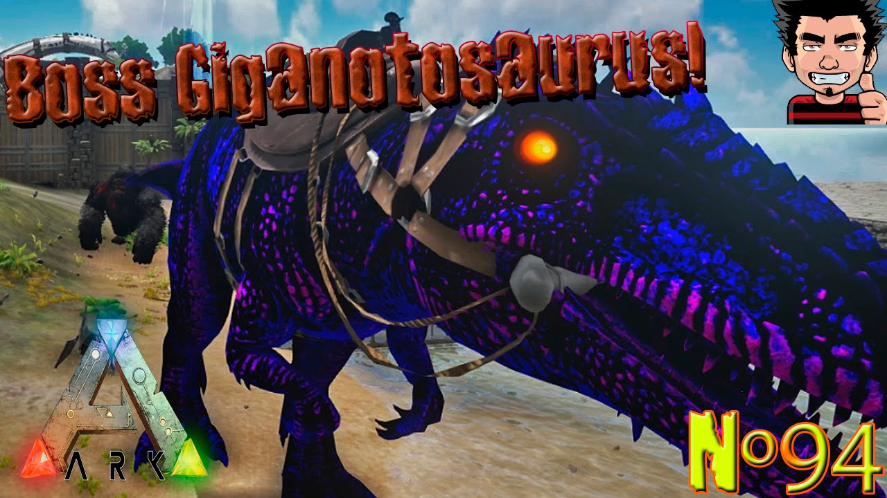 ARK Survival Evolved cazamos Giganotosaurus boss Skin nueva Alpha Giganotosaurus gameplay español