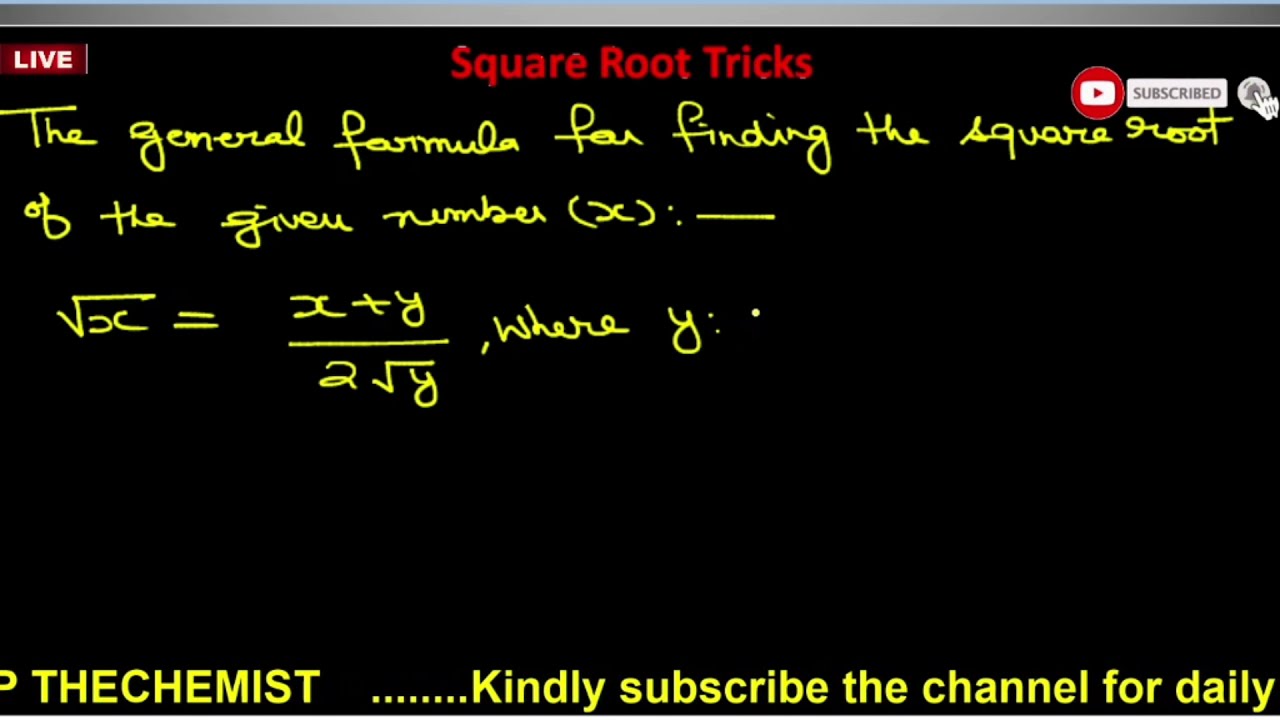 ssc || ssc 2021 || square root tricks @DEEPTHECHEMIST