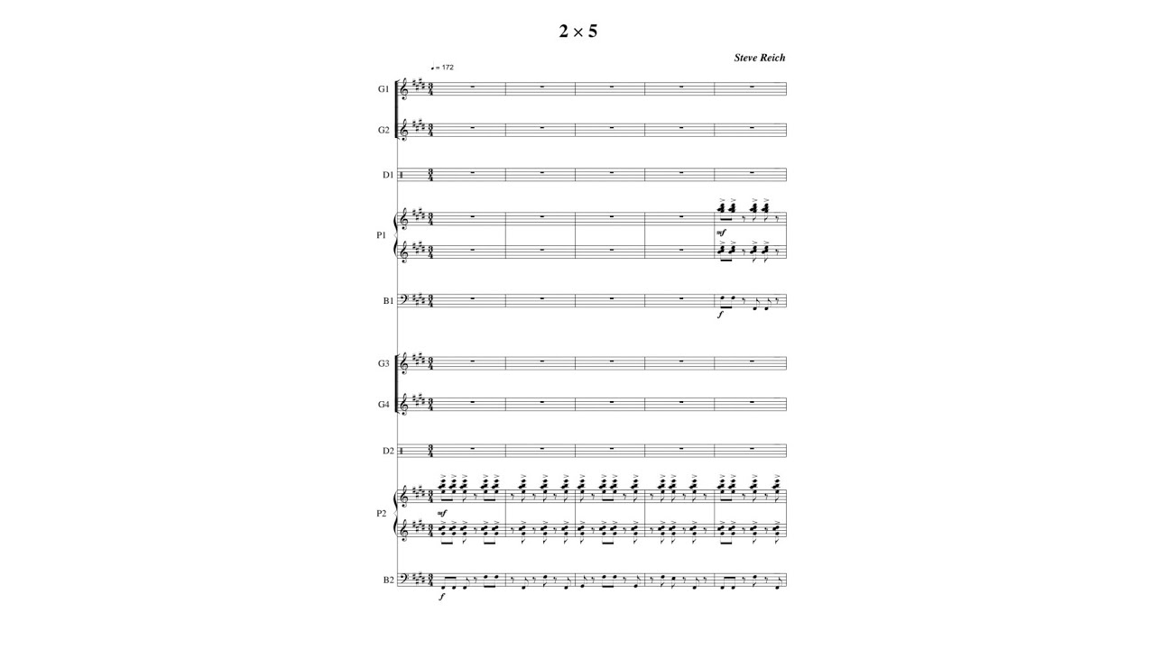 Steve Reich - 2x5 (audio + score)
