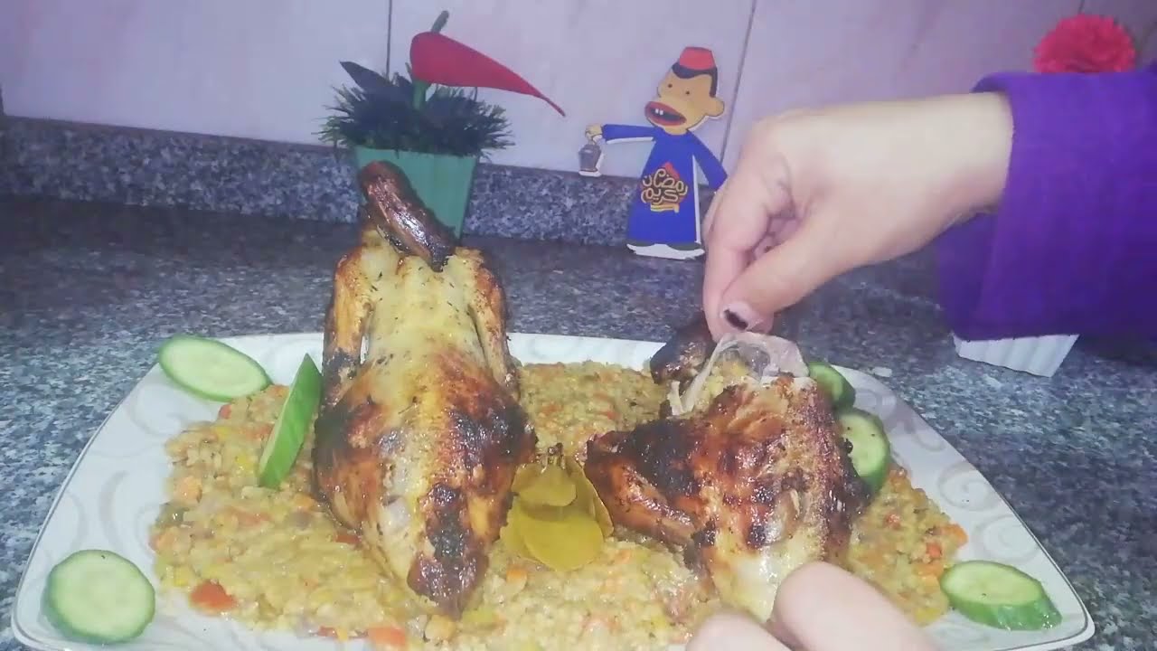 طريقه الفراخ البلدي المحشيه بالبرغل بسر الصنعه وتتبيله جنان هتشرفك في العزومات