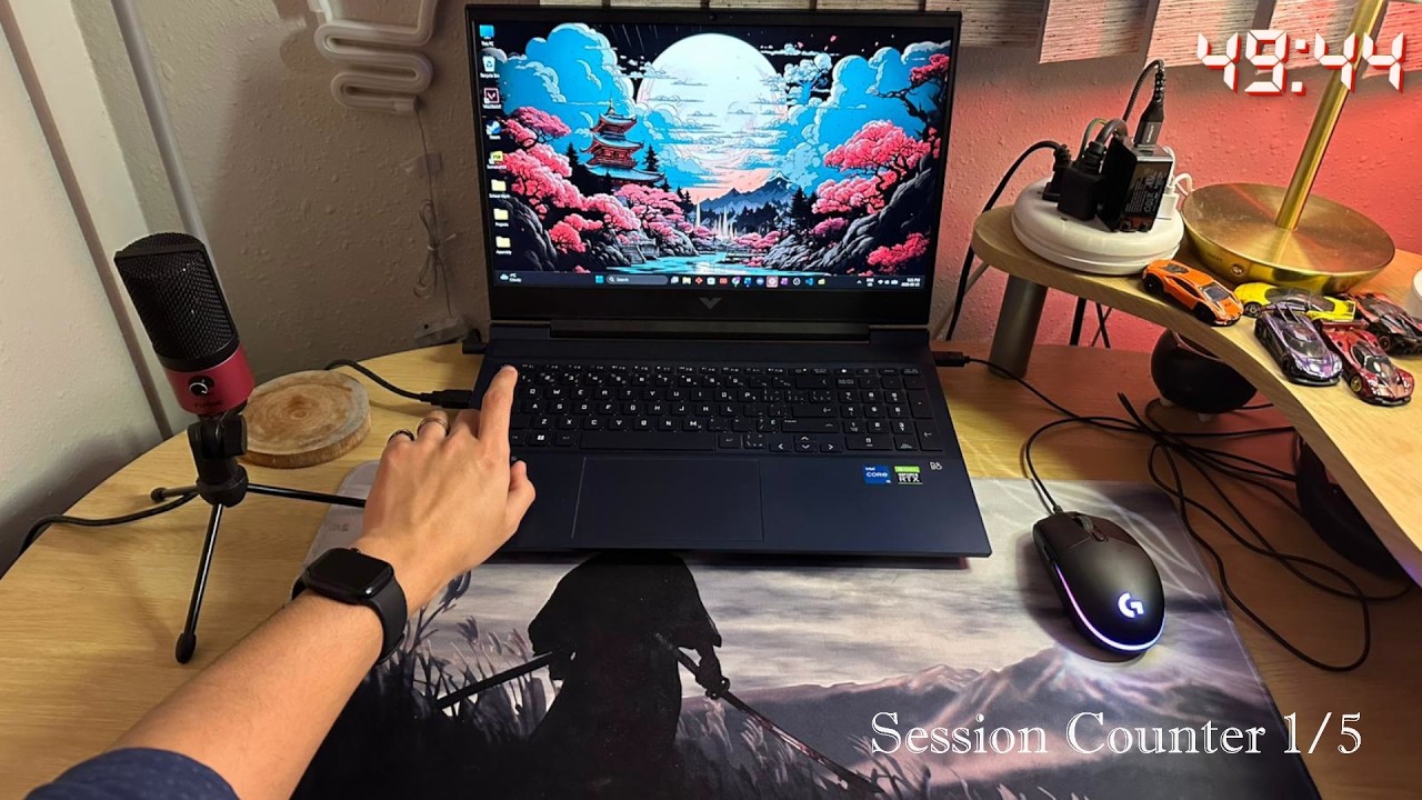 Study with me live pomodoro (50/10) | 5 hours | Rain sounds 🌧️