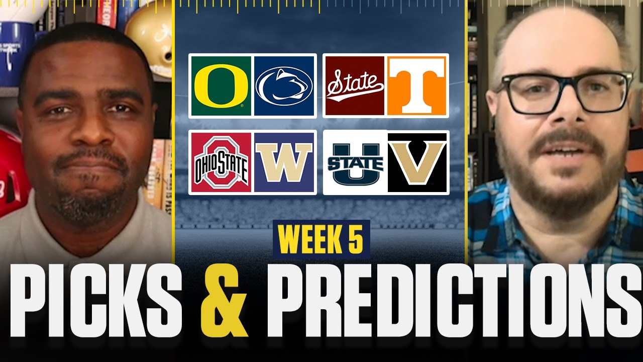 College Football Predictions & Best Bets For Week 5 [Penn State vs Oregon, OSU vs Washington & MORE]