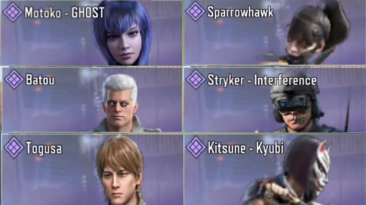 VOICELINES MOTOKO BATOU TOGUSA HUNTER KESTREL KITSUNE SPARROW HAWK STRYKER ZEYNA CODM SEASON 7