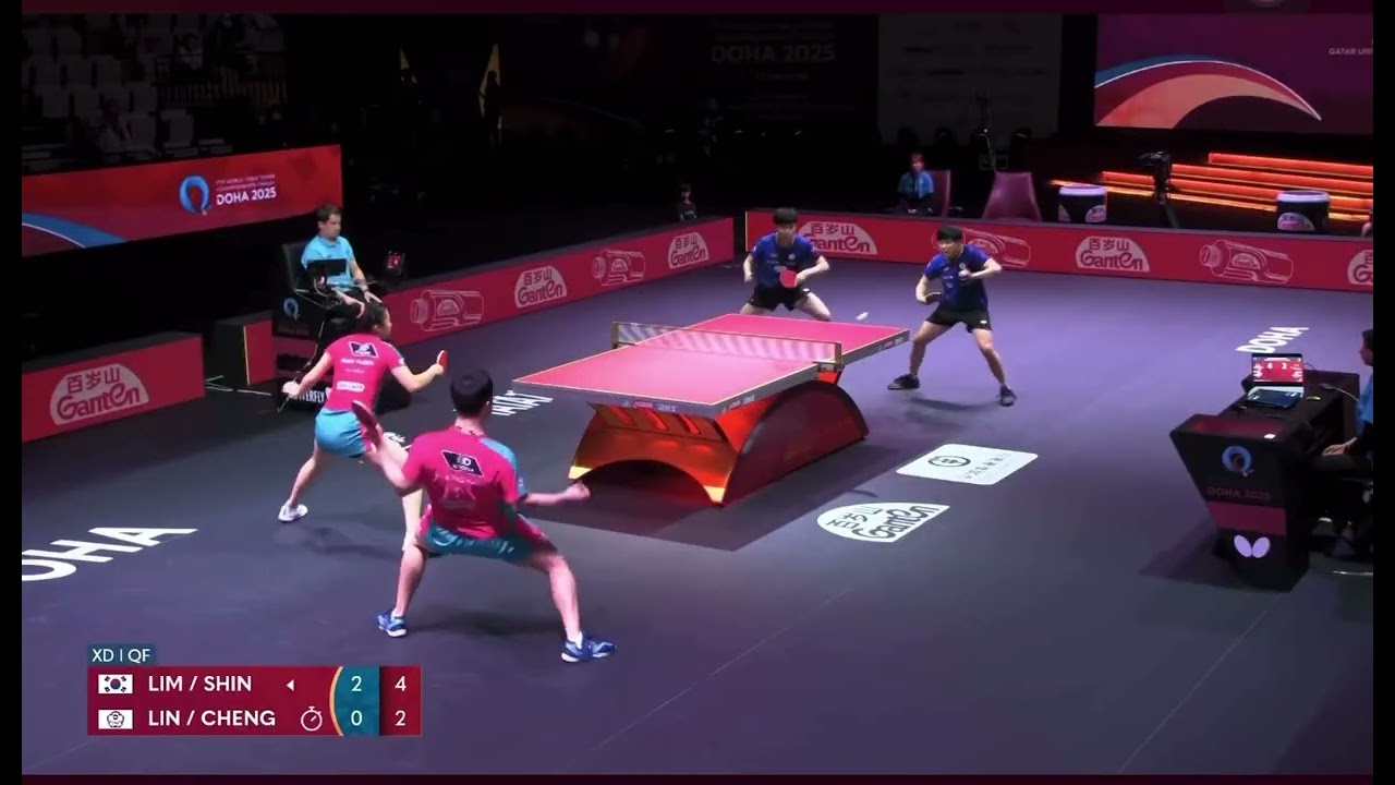 林昀儒/鄭怡靜 2025 Doha世錦賽 混雙 QF highlights vs 林鐘勳/申裕斌
