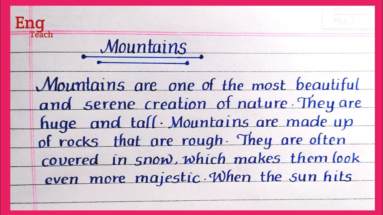 Essay on Mountains in English | Mountains essay | writing |Essay writing | English Essay| Eng Teach