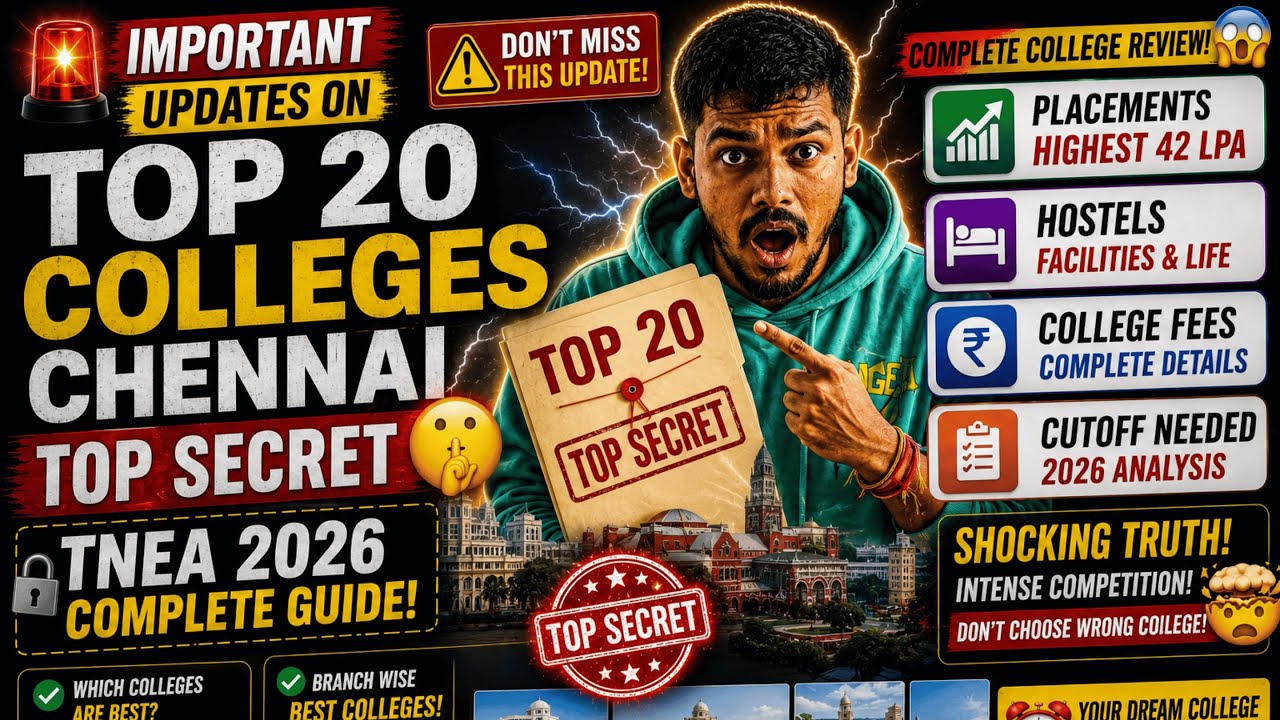 😱 Top 20 Engineering Colleges in Chennai 2026 🔥🎓 🚨 Chennai Best Colleges List!