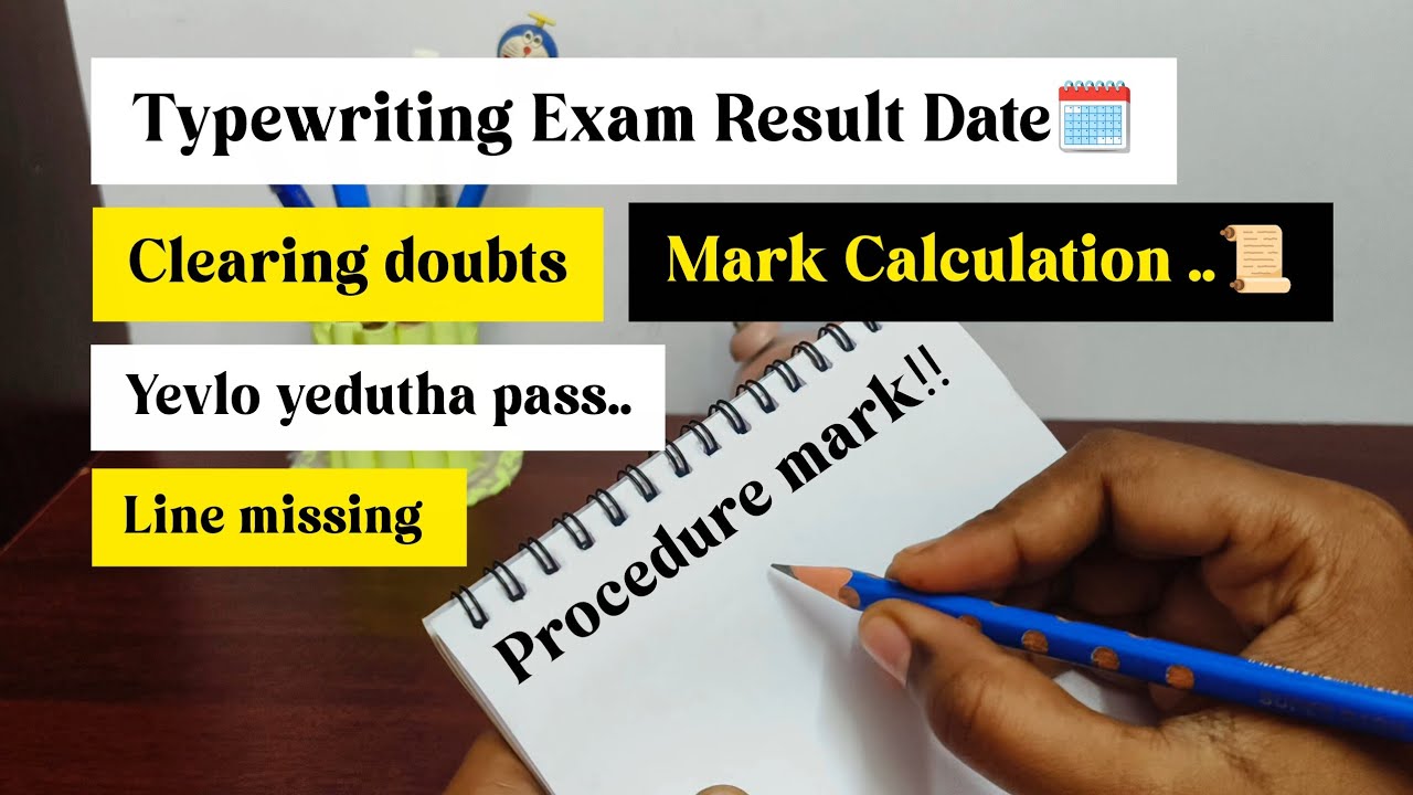 Typewriting Mark Calculation 📜 Yevlo yedutha pass Ahgala ..✨📚 #typewriting