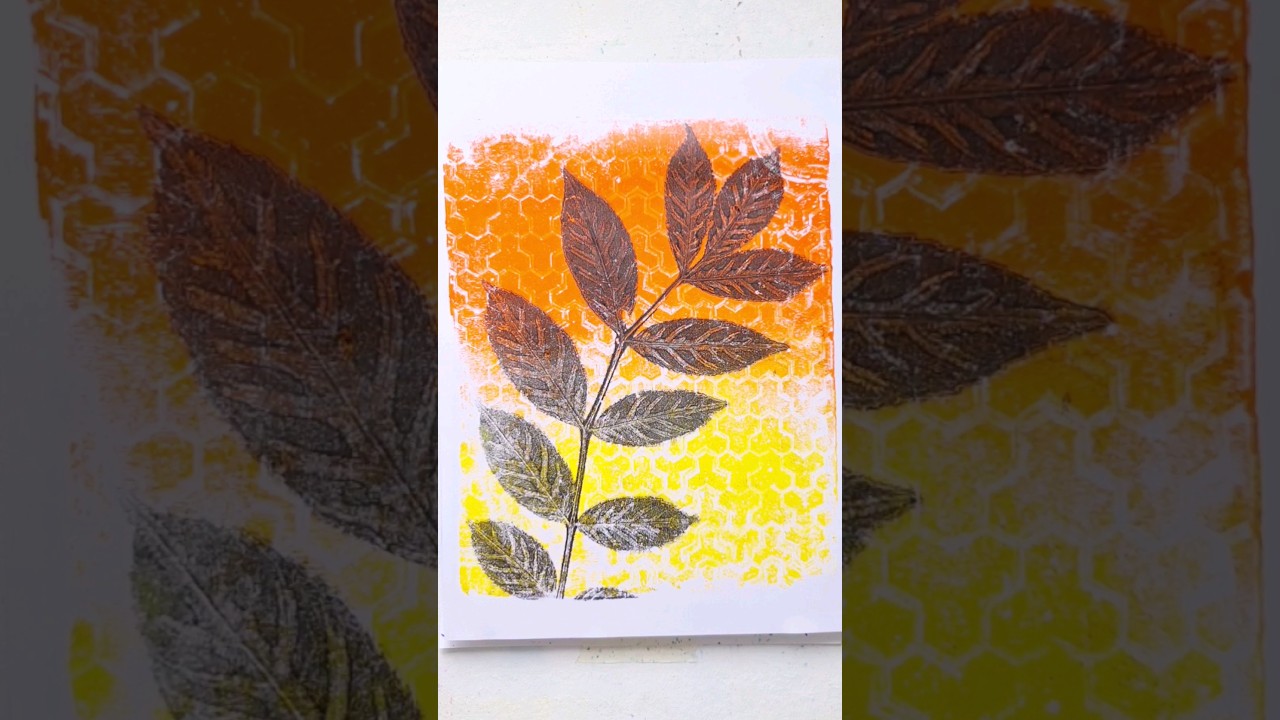 L is for Leaf! #gelliarts #gelprinting #botanicalart #botanicalprint #printmaking #monoprint #shorts