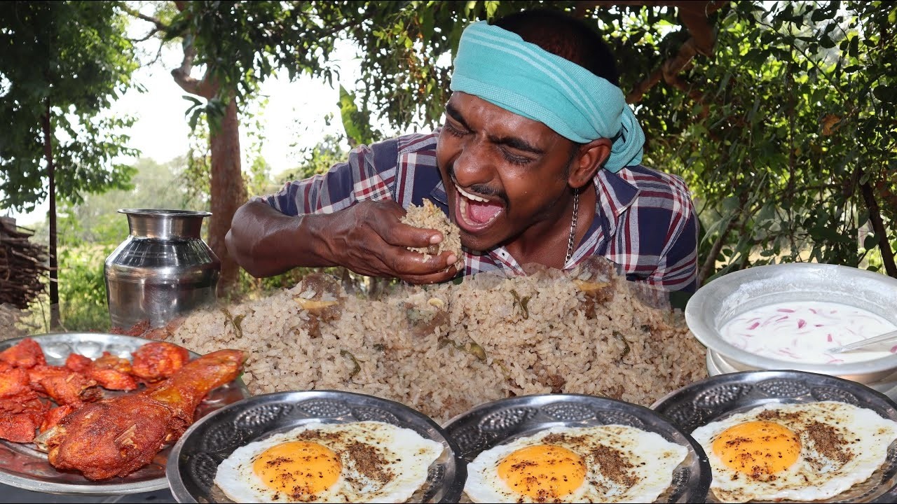 Massive Mutton Biryani Feast with Chicken Leg Fry & Egg | Mukbang Challenge