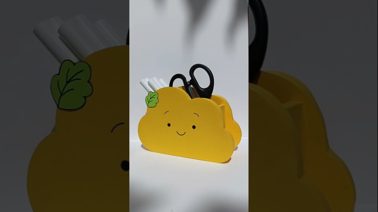 Cute Cloud Desk Organizer ☁️✨ | DIY Craft Idea #shorts #deskorganiser