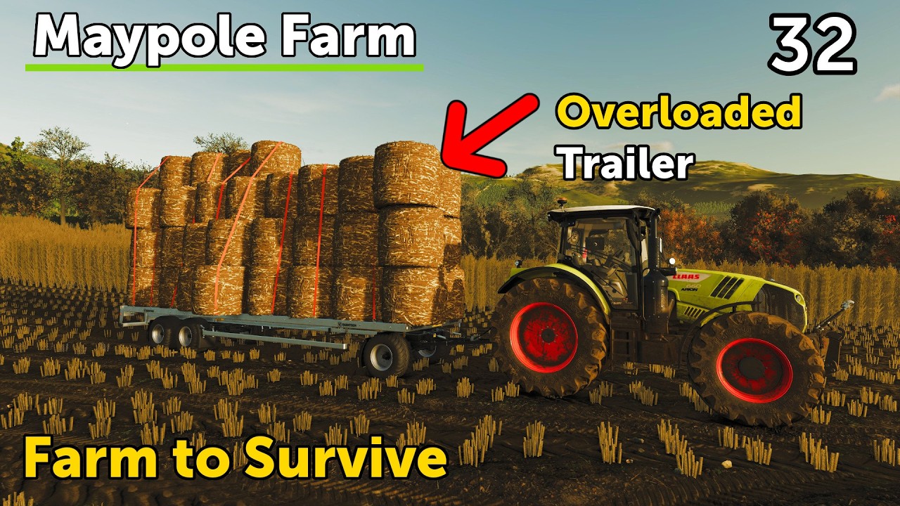 Overloaded With Poplar Bales! I Farm to Survive Episode 32 - Farming Simulator 25