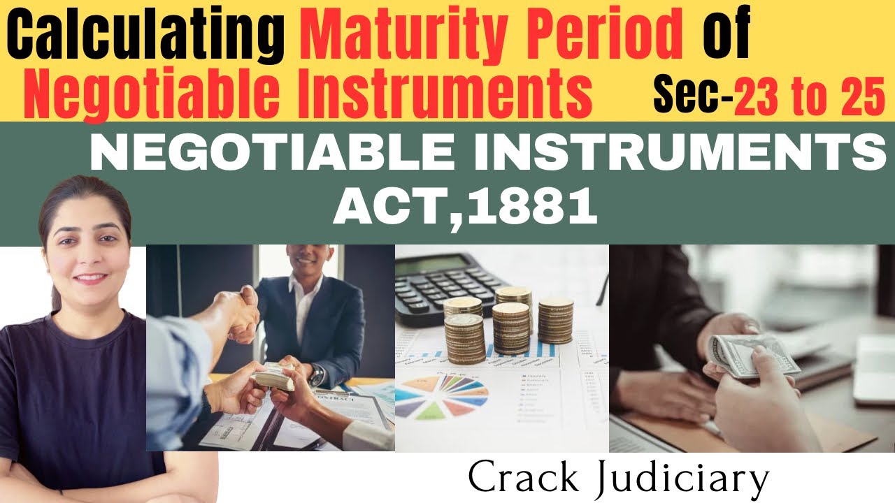 📆Calculating Maturity Period of Negotiable Instruments | Sec.-23 to 25 | Days of Grace |National Day