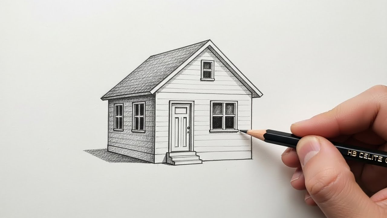 How To Draw A Luxury House  | home drawing #drawing