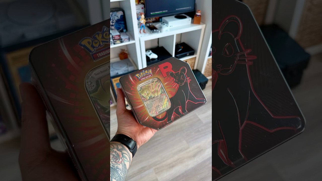 Opening Pok&eacute;mon : Team Rocket Tin - Persian Ex 🔥 #pokemon #opening #asmr #shorts #short
