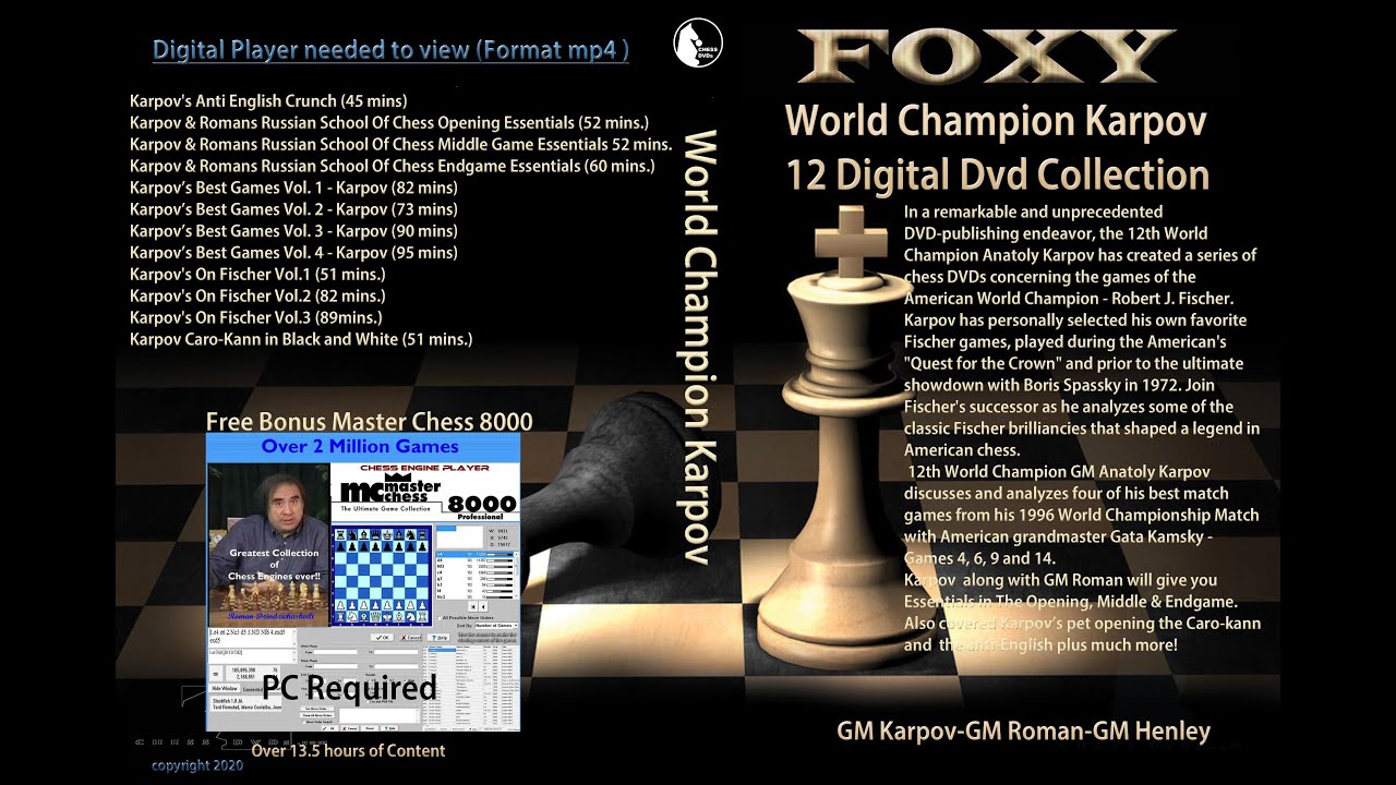 Karpov Collection  Fischer, Best Games, Caro kann Opening Middle & Endgame
