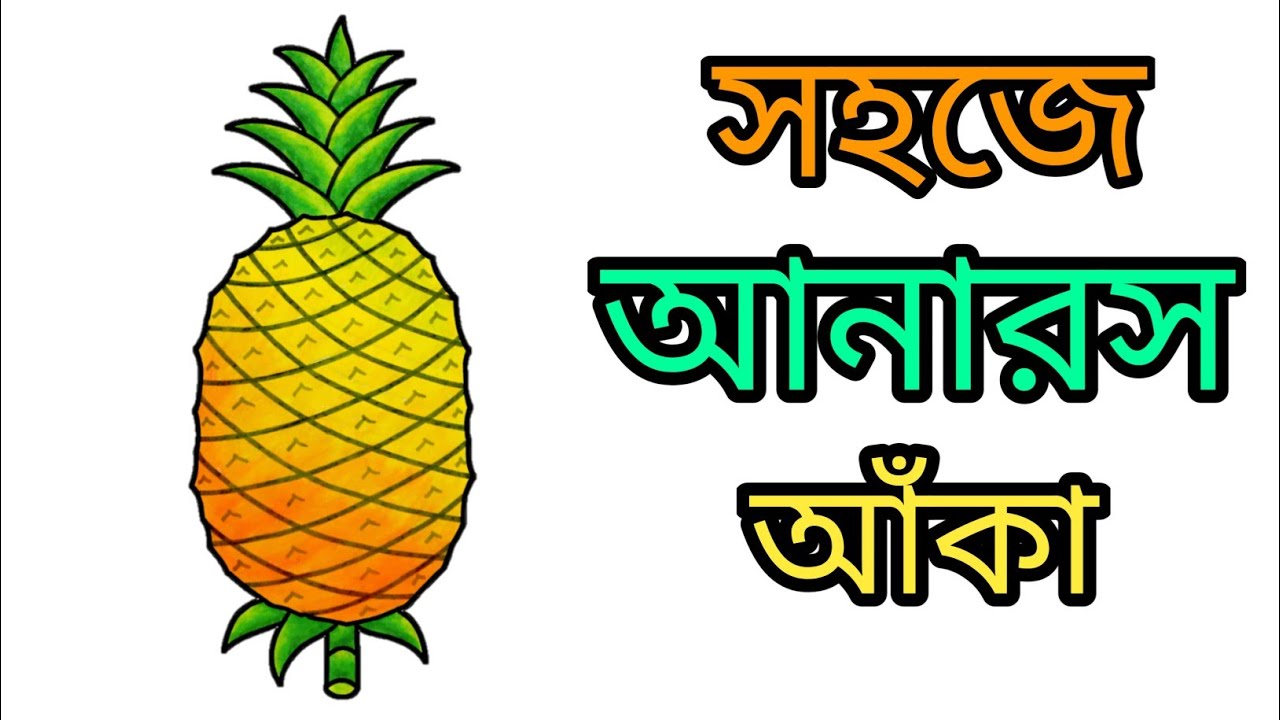 Pineapple drawing easily / how to draw pineapple step by step / সহজ নিয়মে আনারস আকা