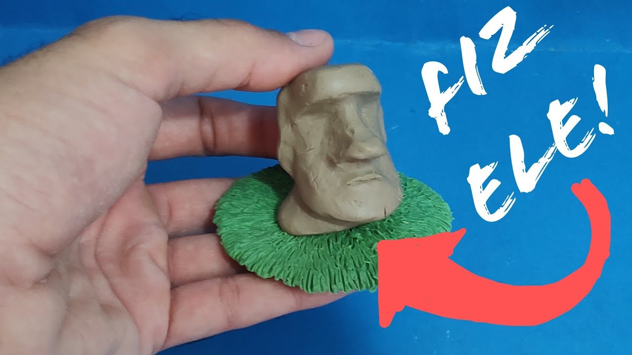 Fiz um MOAI 🗿 Com Massinha de Modelar! - Passo a Passo!
