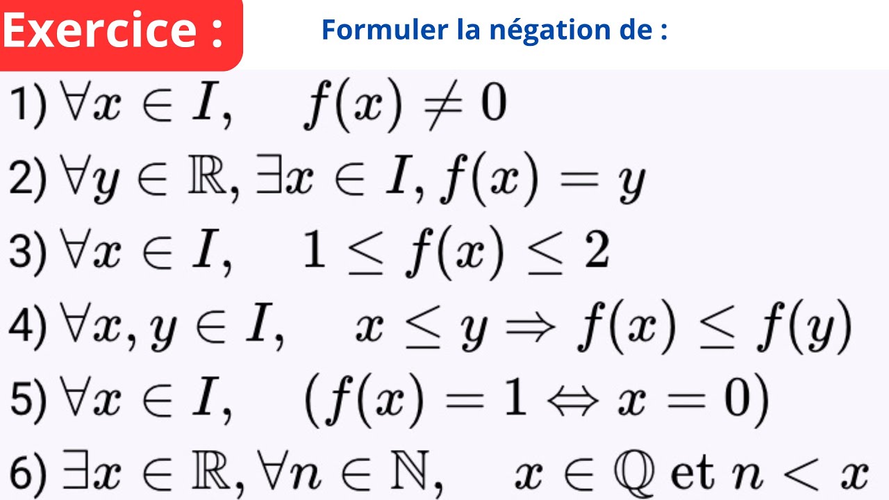 Négation d'une proposition en logique ( non P ) 👍  Comment nier un énoncé mathématique ?