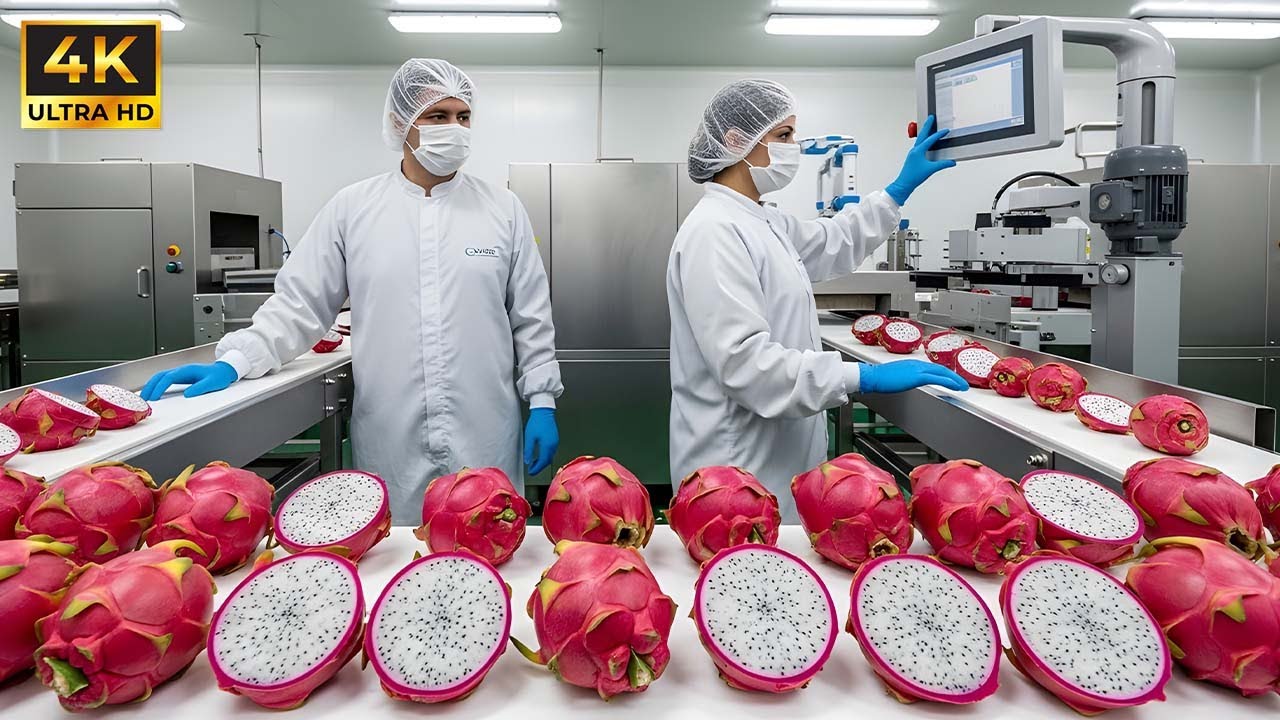 Inside a Modern Dragon Fruit Factory: Full Production Process (Fresh Fruit to Premium Purée)